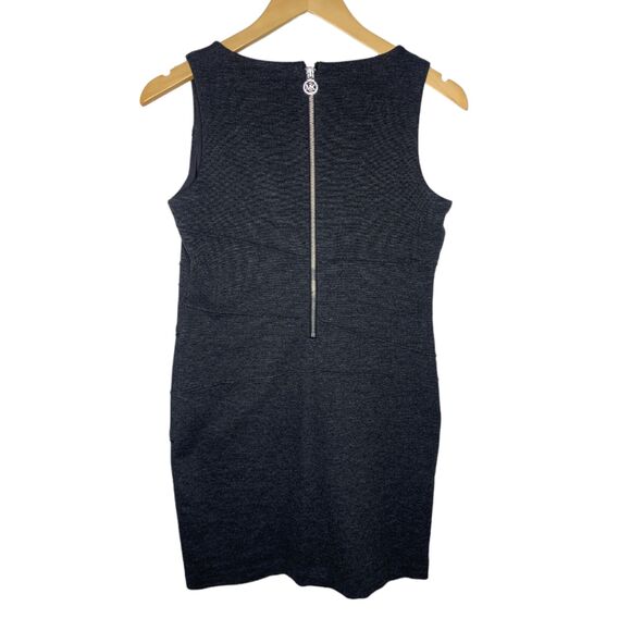 Michael Kors sleeveless zipper accent sheath dress charcoalsl gray size 4 - Picture 4 of 11
